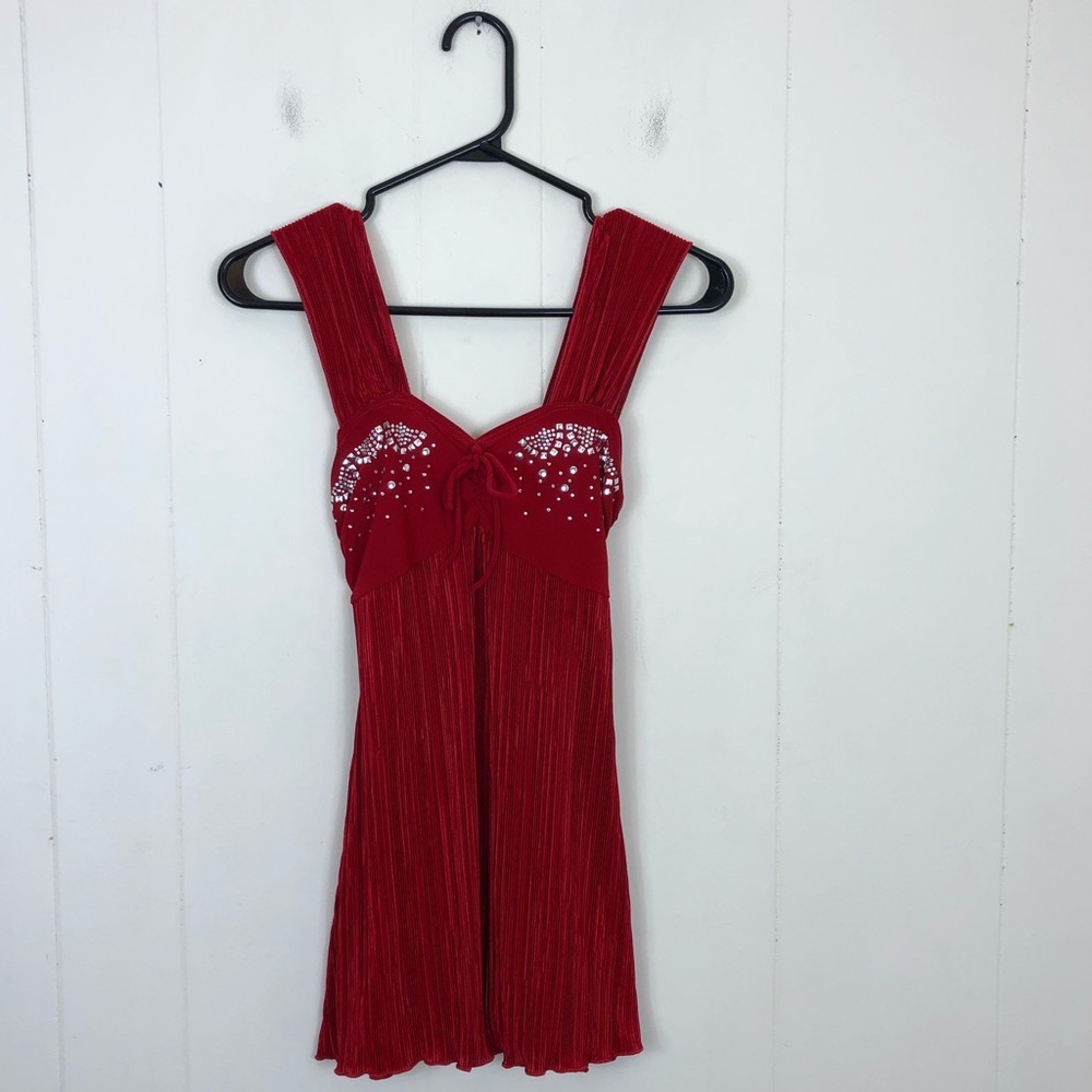 Vintage Bedazzled Babydoll Pleated Nightie Sz S‎